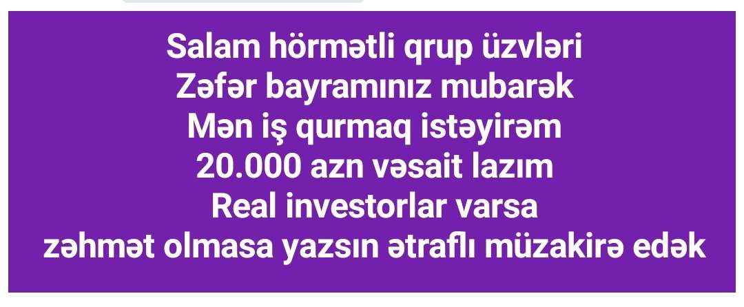 seller.az İnvestor tələb olunur